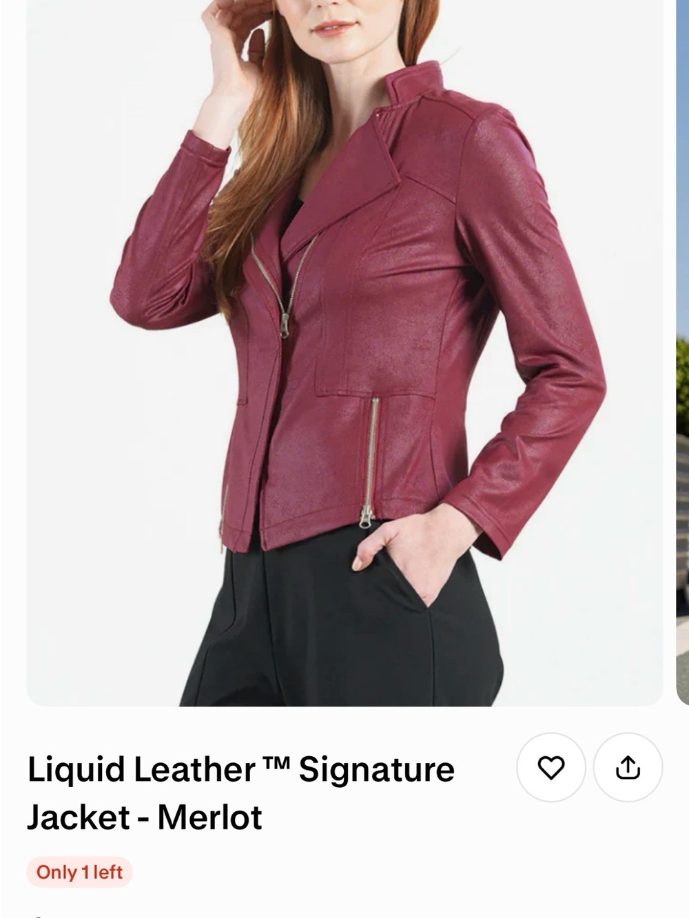 CLARA SUNWOO Merlot Leather Moto Jacket